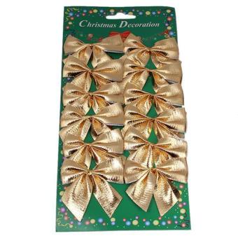 Ai Home Christmas Tree Bow Decoration XMAS Ornament Gold