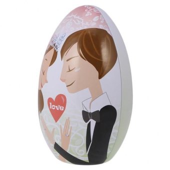 BolehDeals Metal Easter Egg Candy Storage Tin Box Tea Cookies Seeds Organizer Case #5 - intl