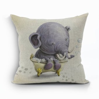 Yazilind Cute Elephant pattern decorative pillowcase room sofa home 45*45CM/17.55*17.55 inch