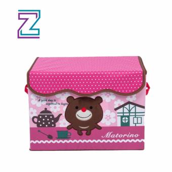 Jlove Lovely Waterproof Cartoon Storage Box Toy Snacks Clothes Organizer With Cap ( Coffee Bear ) - intl