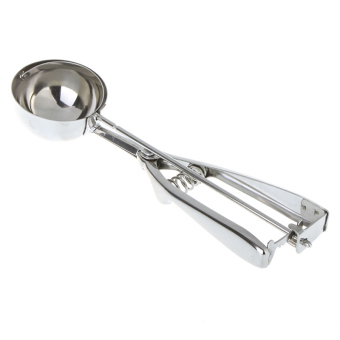 cm Stainless Steel Spring Handle Ice Cream Mashed Potato Cookie Scoop Spoon