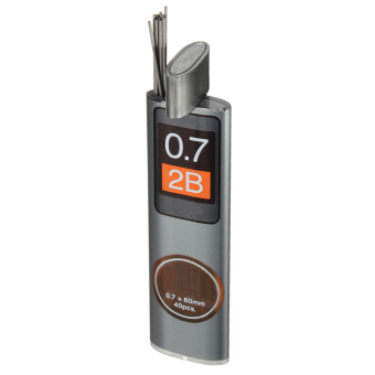 New 40 Leads Per Tube 0.7mm Black Refill Lead 2B For Mechanical Pencil- intl