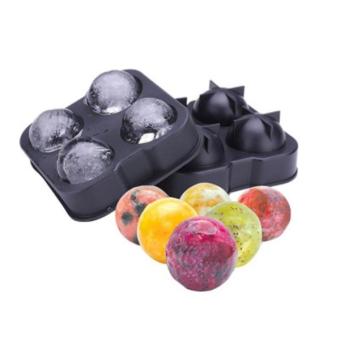 Ball Shape 4-Grid Silicone Ice Cube Mold, Size: About 7.5cm - intl