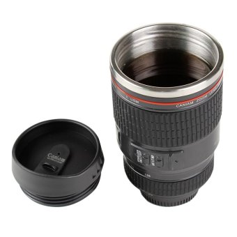 Caniam Camera Lens Coffee Cup, Travel Mug - Camera Eos 28-135Mm Model Stainless 480Ml Thermos (Black)