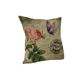 Yazilind vintage bird flower pattern decorative pillowcase room sofa home 45*45CM/17.55*17.55 inch  - intl