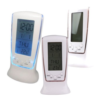 Ajusen Modern Unique phone Calendar Thermometer LCD Backlight Music Table Alarm Clock with Repeating/Sleep & Snooze Function,Birthday Reminder,Calendar&Temperature Luminous Display - intl