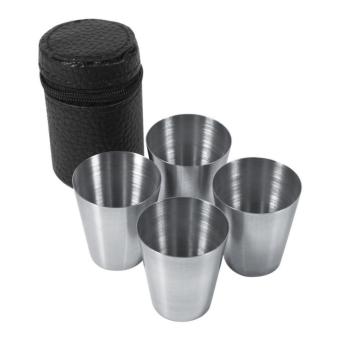 Leoshopp888 Gelas/Mug Stainless Steel 4pcs/set coffee cup traveling