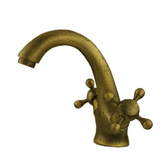 Tap all copper continental basin idyllic retro hot and cold shower mixer + water 026 + drain pipe + two angle valve, tap water ++ drain pipe + two angle valve - intl