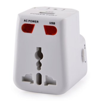 Universal CH-153 World Travel AC Adapter with AU/EU/UK/US Plugs (White)