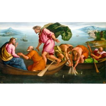 Jiekley Fine Art - Lukisan The Miraculous Draught of Fishes Karya Jacopo Bassano - 1545