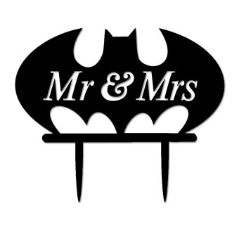 Acrylic Silhouette Wedding Engagement Cake Topper Pick Cake Decoration Accessories Black Mr and Mrs