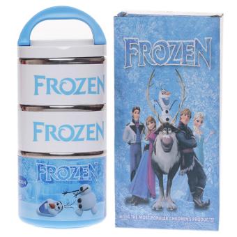 DFW-Rantang Susun 3 Polkadot Karakter Frozen