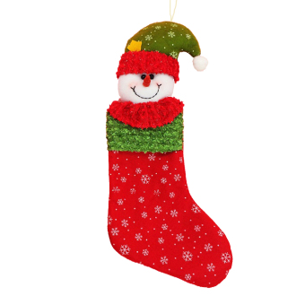 MagiDeal Christmas Stocking Sock Hanging Gift Bag Decoration Xmas Red Snowman - intl