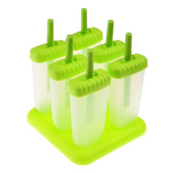 360DSC Set of 6 Reusable Ice Popsicle Molds Ice Pop Molds - Green