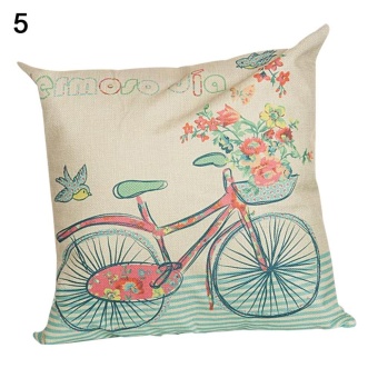 Broadfashion Cartoon Bike Pattern Pillow Case Home Decor Bed Sofa Chair Throw Pillow Cover (#5) - intl