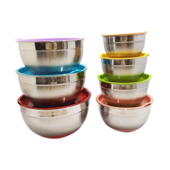 Cooks Habit Covered Stainles Steel Mixing Bowls With Silicone Color Set [7 pcs]