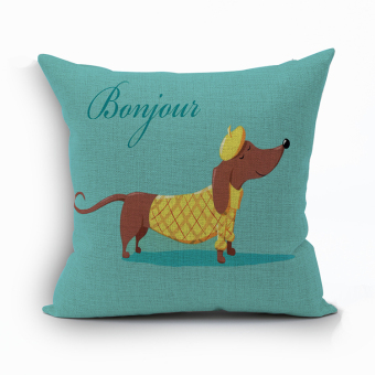 Yazilind Naughty dog pattern decorative pillowcase room sofa home 45*45CM/17.55*17.55 inch