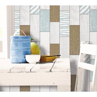 2Cool Wall-covering PVC Waterproof Antique Brick Stone Pattern Nostalgia Living Room/Kitchen Square 3D Wallpaper for Christmas Gift - intl