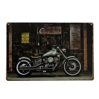 Back Alley Vintage Motorcycle Tin Sign Tavern Shabby Chic Bar Pub Club Home Coffee Shop Cafe Wall Decor Retro Metal Art Poster - intl