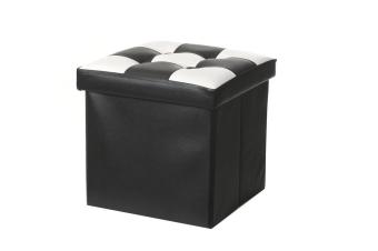 Jlove PVC Leather Bench Seat Storage Chair Multifunction Storage Box Seat Home Sundries Organizer Black ( 31*31*31cm ) - intl