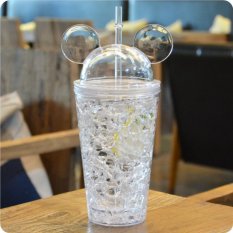 Yika Fashion Double Baskers Es Cangkir Summer Cooler Jus Kopi Cangkir Pria Wanita Plastik Cangkir-