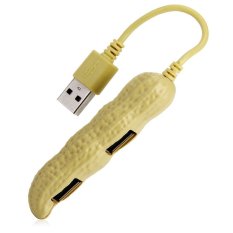 4 Ports USB 2.0 Hub for Hard Disk Driver Phone Laptop Tablet PC Card Reader Mice Keyboard LIGHT KHAKI (Intl)