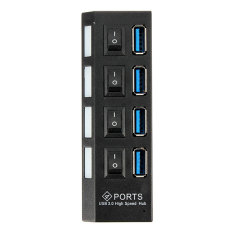 4 Ports USB 3.0 HUB With On/Off Switch AC Power Adapter Cable US- Intl