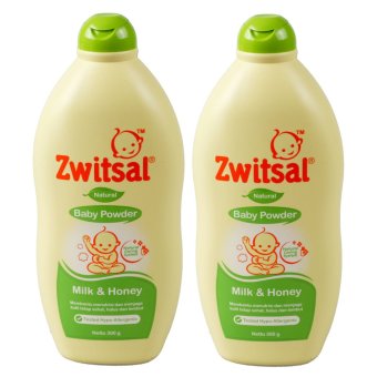 Zwitsal Baby Powder Natural Milk & Honey 300gr - 2 Pcs