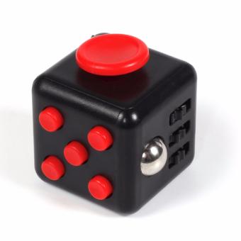 Fidget Cube Kickstarter Finger Toys Kubus Merah Hitam - Mainan Penghilang Stres