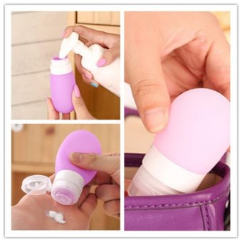 Feng Sheng 3Pcs Silicone Travel Subdivision Bottle Portable Subdivision Cans Lovely Round Small Bottles 60ML - intl