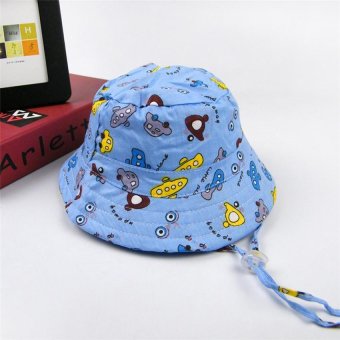 GEMVIE Korean Fashion Baby Kids Summer Sun Hat Adjustable Cartoon Bucket Hat Fisherman Hat (Blue) - intl
