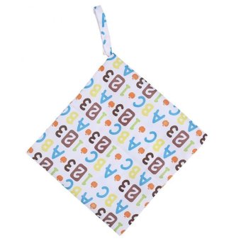 1PC 28*30cm Reusable Water-poof Baby Wet Nappy Bag Zipper Closure Travel Carry Case #ABC Print - intl
