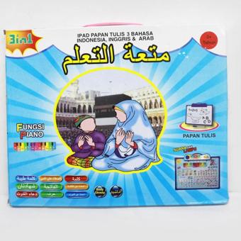 Kenz Playpad Anak Muslim Papan Tulis + Piano Lampu LED Mainan Edukasi 3 Bahasa