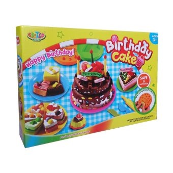 Toylogy Mainan Lilin Malam Kue Ulang Tahun - Dough Birthday Cake BD2018B-4 ( Multicolor )