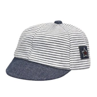 Baby Boy Girls Stripe Cotton Baseball Cap Adjustable Sunhat Snapback Cap - intl