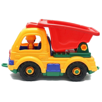Toylogy Mainan Kendaraan Mobil Mobilan Truk Sampah Tipe Rakit - Ravel Assemble Dump Truck & Attach Tool ( Multicolor )