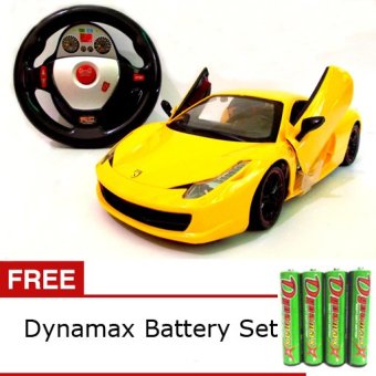 Daymart Toys Remote Control Ferrari 458 Italia 1:14 With Gravity Censor - Kuning + Gratis Battery Set