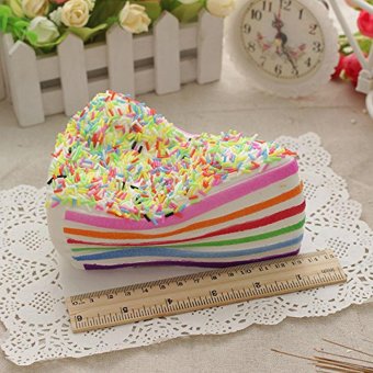 Colorful Sandwich Sugar Cream Scented Bread Slow Rising Squeeze Stress Toy Multicolor - intl