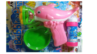 Emyli Dolphin Mainan Pistol air bubble gun Pembuat Gelembung Otomatis 4 mata - PINK