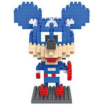 LOZ Diamond Blocks Nanoblock Mickey Mouse Featuring Captain America Educational Toy 240PCS