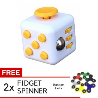 Fidget Cube Kickstarter Finger Toys Therapy Mainan Vinyl Desk Stress Relief + Gratis 2pcs Fidget Spinner