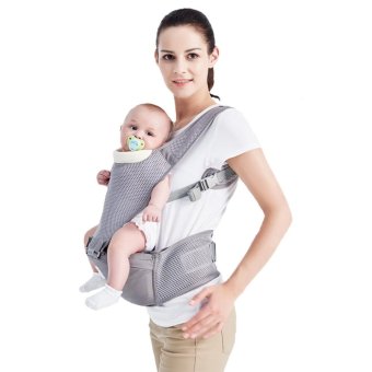 Jerry Baby Multifunction Breathable Baby Backpacks Adjustable Baby Sling Carrier Kids Hip Seat Carrier For All Seasons (Grey) - intl
