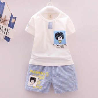 Bear Fashion Baby Boys Clothing Kids Summer Casual Clothes 2pcs Set - intl