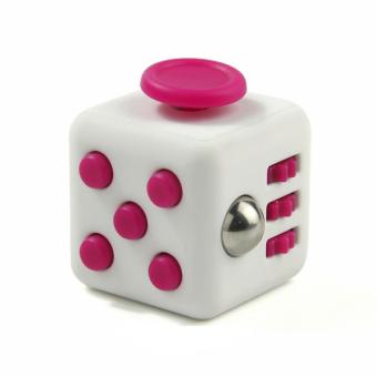 Fidget Cube Kickstarter Finger Toys Kubus Pink Putih - Mainan Penghilang Stres