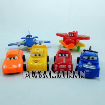 AA Toys Mainan Mobil Pesawat Set 6 Pcs Ages 3+ - Mainan Koleksi Mini Figure Karakter