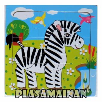 AA Toys Puzzle Kayu Hewan 15 x 15 QX146 - Mainan Kayu Binatang Zebra