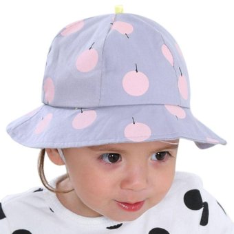GEMVIE Korean Fashion Baby Kids Summer Cotton Sun Hat Balloon Print Bucket Hat (Blue) - intl