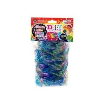 Diy Glitter Zupa Loom Bands Rainbow Colors 600ct - intl