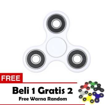 ANGEL Fidget Spinner Hand Toys Mainan Tri-Spinner EDC Ceramic Ball Focus Games - Putih + Free 2 Fidget Spinner
