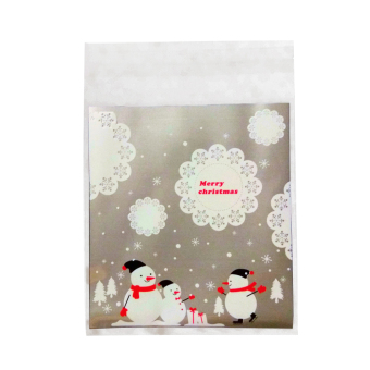 100pcs Christmas Snowman Bake Packing Pastry Biscuit Bag Gift OPP Valve Bag - intl